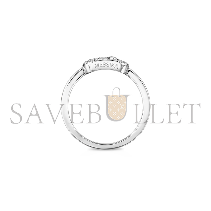 MESSIKA MOVE UNO HALF PAVÉ RING WHITE GOLD DIAMOND RING 04705-WG